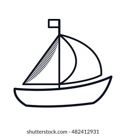 nautical boat with flag