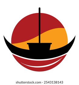 Logotipo de barco náutico vetor arte, ideal para empresas marinhas, vestuário e marca. Perfeito para camisetas com temas costeiros e mercadorias com um toque marítimo clássico.