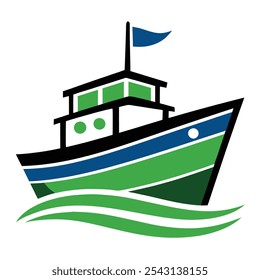 Nautical boat logo vector art, ideal for marine businesses, apparel, and branding. Perfect for coastal-themed t-shirts and merchandise with a classic maritime touch.