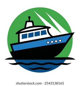 Nautical boat logo vector art, ideal for marine businesses, apparel, and branding. Perfect for coastal-themed t-shirts and merchandise with a classic maritime touch.