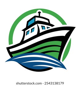 Nautical boat logo vector art, ideal for marine businesses, apparel, and branding. Perfect for coastal-themed t-shirts and merchandise with a classic maritime touch.