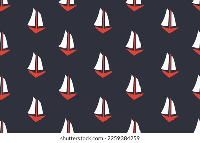 NAUTICAL BOAT SEA OCEAN ANCHOR CONVERSATIONAL SEAMLESS PATTERN VECTOR