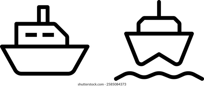 Nautical Boat Symbol Vector Icon Set