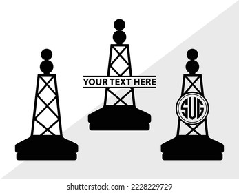 Nautical Buoy Monogram Printable Vector Illustration