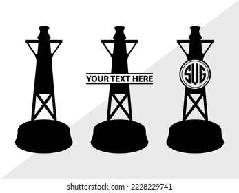 Nautical Buoy Monogram Printable Vector Illustration