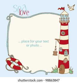 Nautical Card - with place for your text or photo in vector