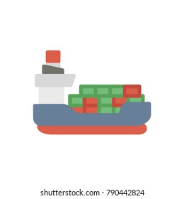 Nautical cargo ship flat icon