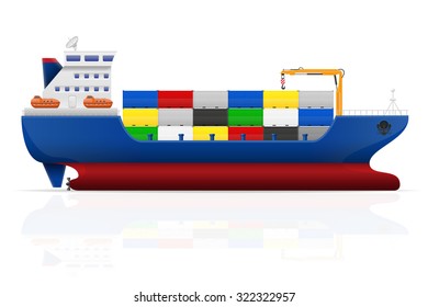 nautical cargo ship vector illustration isolated on white background