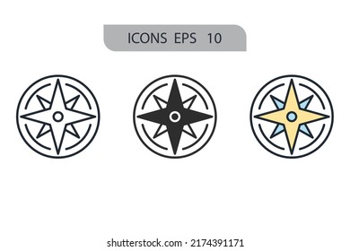 Nautical Chart Icons  Symbol Vector Elements For Infographic Web