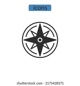 Nautical Chart Icons  Symbol Vector Elements For Infographic Web