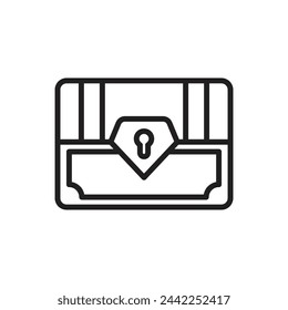 Nautical Chest Outline Icon Vector Illustration