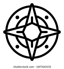 Nautical compass icon. Outline nautical compass vector icon for web design isolated on white background