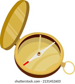 Nautical compass, illustration, vector on a white background.