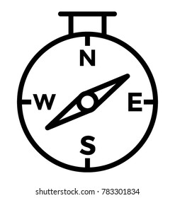 A nautical compass line vector icon