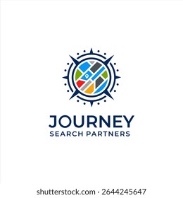 Nautical Compass Rose compass logo vector tempate ilustration