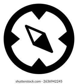 Nautical compass solid icon, marine navigation concept. Vector graphics. Compass tool, wayfinding sign on white background, style mobile or design