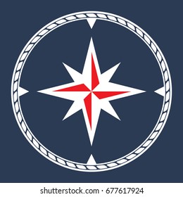 Nautical compass vector icon