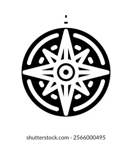 nautical compass world ocean glyph icon vector. nautical compass world ocean sign. isolated symbol illustration