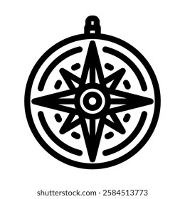 nautical compass world ocean line icon vector. nautical compass world ocean sign. isolated contour symbol black illustration