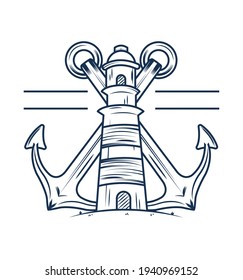 diseño náutico, anclajes y faro
