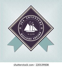 Nautical design element - sea adventure - welcome aboard stock vector/illustration