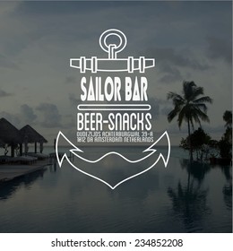 Nautical design element - sea sunset adventure