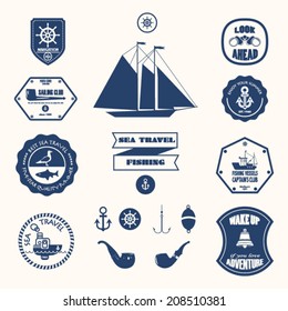 Nautical design elements stock vector