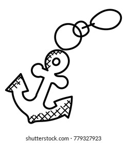 
A nautical design key chain doodle icon
