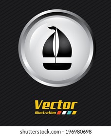 Nautical design over black background, vector illustration