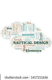 Nautical Design word cloud. Wordcloud made with text only.