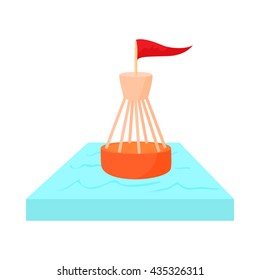 Nautical direction buoy with flag icon