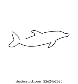 Nautical Dolphin. Sea Underwater animal. Vector illustration