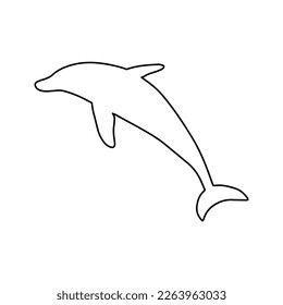 Nautical Dolphin. Sea Underwater animal. Vector illustration