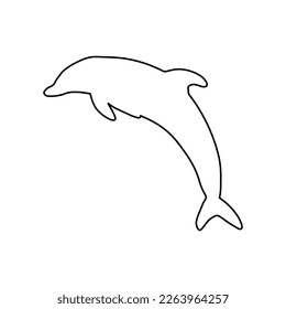 Nautical Dolphin. Sea Underwater animal. Vector illustration