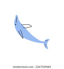Nautical Dolphin. Sea Underwater animal. Vector illustration