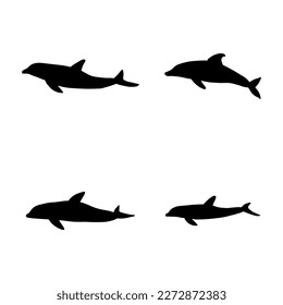 Nautical Dolphin. Sea Underwater animal. Vector illustration