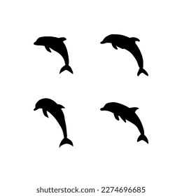 Nautical Dolphin. Sea Underwater animal. Vector illustration