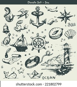 nautical doodle elements