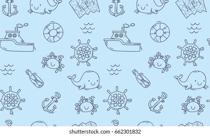 nautical doodle seamless