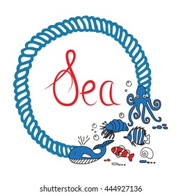 Nautical doodles frame
