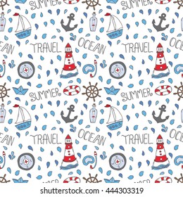 Nautical doodles - Hand drawn collection in vector