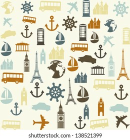 nautical elements over beige background. vector illustration