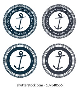Nautical emblem with anchor