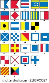 Nautical Flags Icons Alphabet Burgee Stock Vector (Royalty Free ...