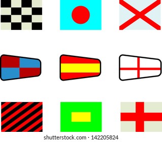 nautical flags on white