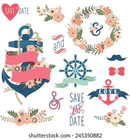 Nautical Flora Wedding Elements