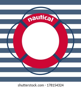 Nautical frame with lifebuoy. For your text.