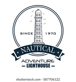 nautical frame with lighthouse