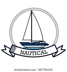 nautical frame with sailboat