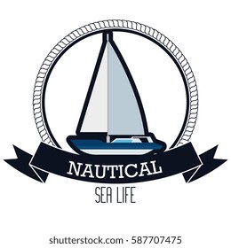 nautical frame with sailboat